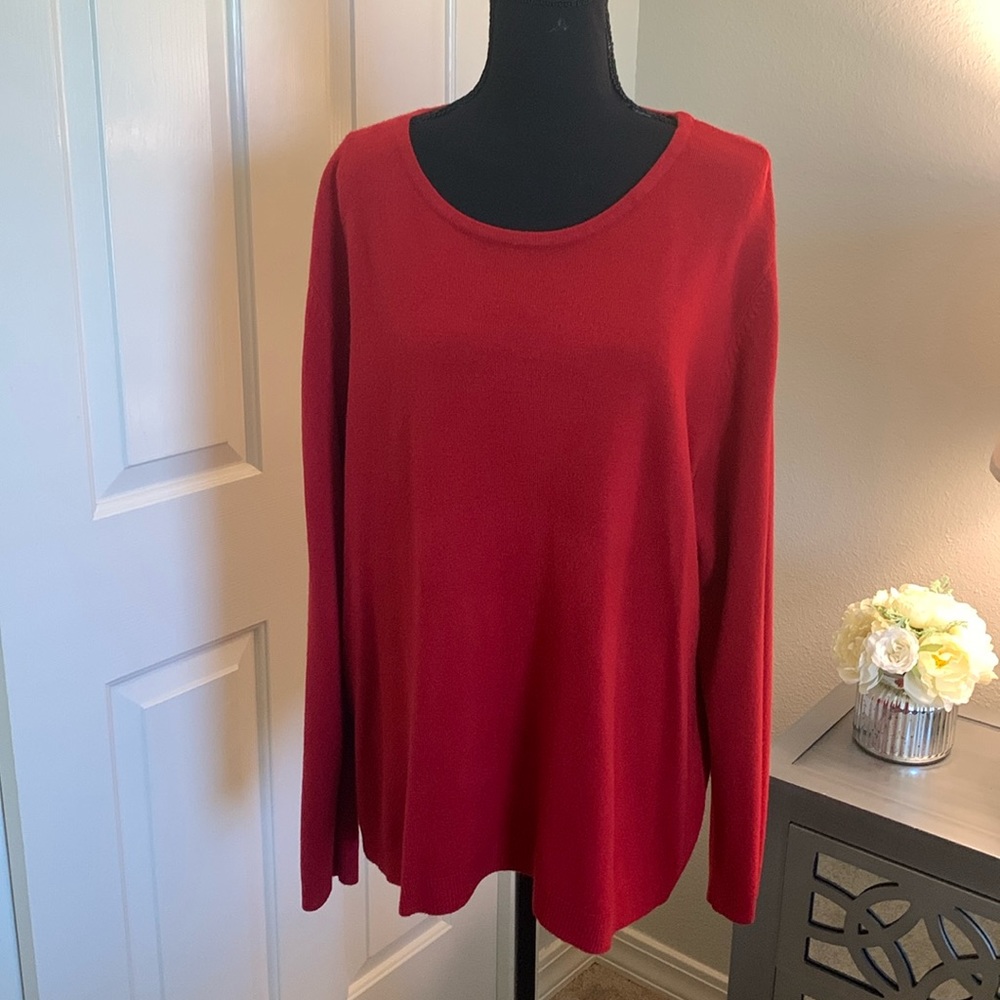Sag Harbor Women’s Red Sweater 2X